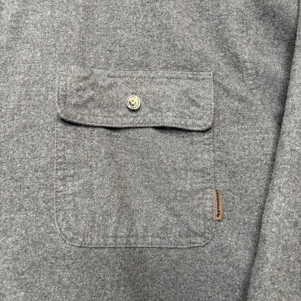 LEGENDARY WHITETAILS Flannel Shirt Mens XL Gray Heathered Corduroy Trim Shacket - Picture 9 of 13